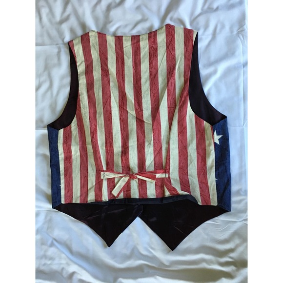 Smoke Valley Vest Womens L/XL Blue USA Flag Stars Stripes Patriotic‎ Americana - Picture 4 of 10
